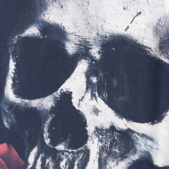 Redbubble Skull and Roses Graphic T-Shirt Unisex Small Black Grunge Goth Art - Picture 11 of 16